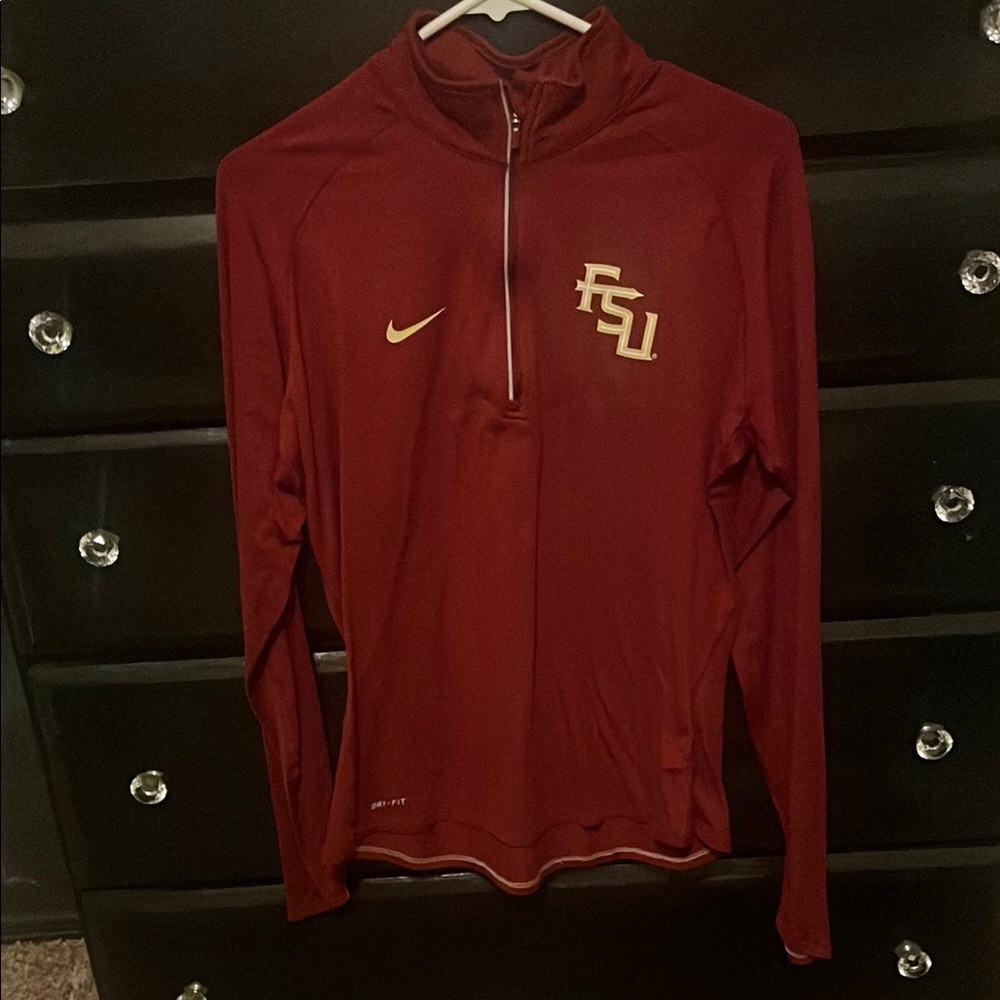 Nike Dri-fit FSU Garnet and Gold Pullover with 1/4 Zip Design